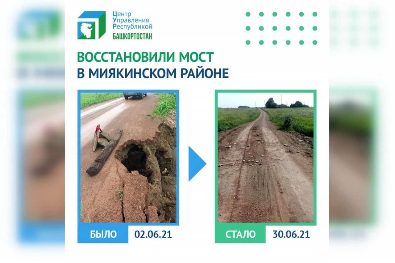 Башҡортостан менән идара итеү үҙәге күперҙе ремонтларға булышлыҡ  итте