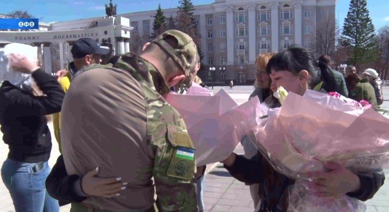 Башҡортостанға бер төркөм һалдаттар ялға ҡайтты