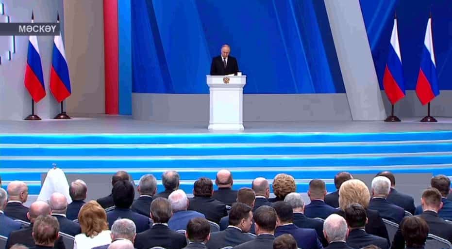 Рәсәй Президенты Владимир Путин федераль йыйылышҡа мөрәжәғәтнамә менән сығыш яһаны