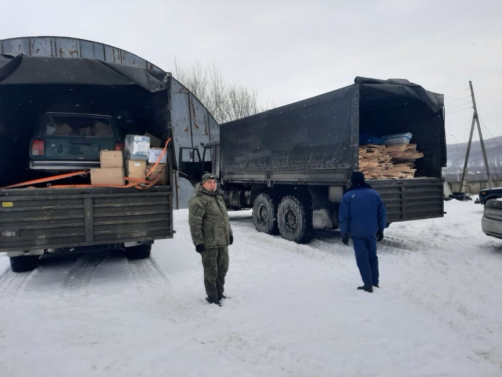 Балаҡатай районынан махсус хәрби операция биләмәһенә ағас материалдары оҙатылды