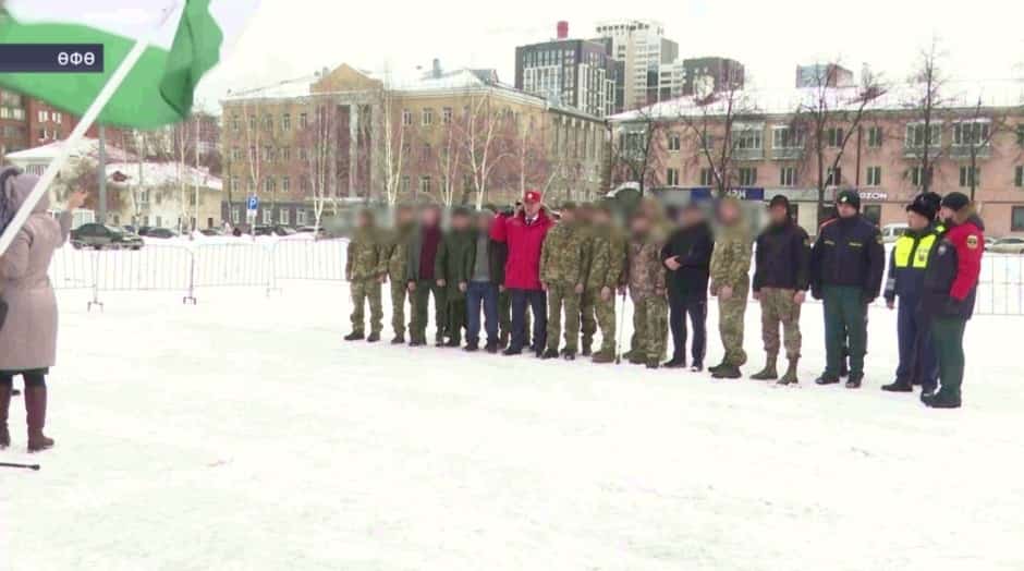 Сираттағы төркөм яугирҙарҙы махсус хәрби операция биләмәһенә оҙатыу тантанаһы уҙҙы