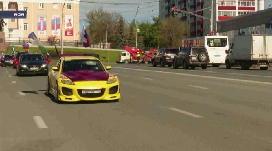 Өфөнән Шайморатов ауылына тиклем автоуҙыш Бөйөк Еңеүҙең 80 йыллығына арналды