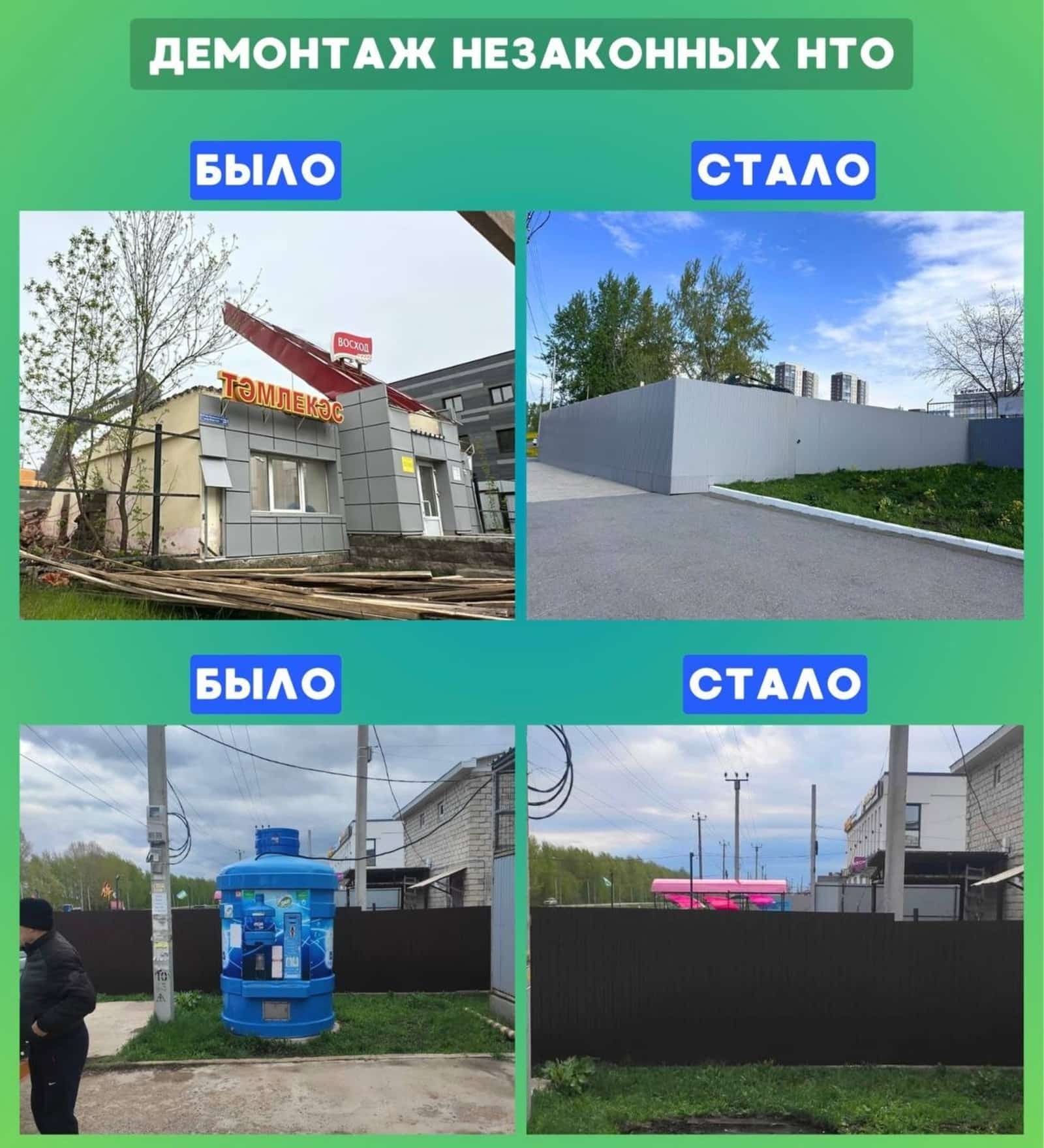 Өфөлә рөхсәтһеҙ урынлаштырылған сауҙа объекттары бөтөрөлә