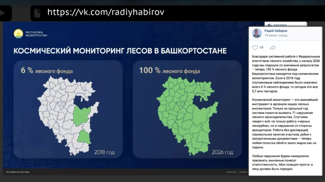 Башҡортостандың урман фонды 100 процентҡа йыһан мониторингына алынған